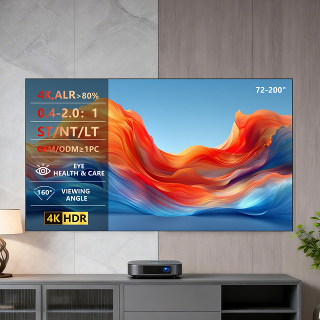 Fixed Frame Projector Screen 120/133/150 Inch Aluminum Alloy Frame ALR 8K 160° Wide View for Home Theater Business Meeting Room