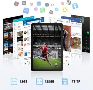 2025 mới nhất 10-inch máy tính bảng 12GB RAM + 128GB Rom 1TB TF trường hợp bút stylus bàn phím chuột Octa-core 1280x800 HD 6000mAh (với NTC) - Product Image 4