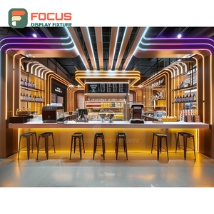 Vitrine à café sur mesure, haute, avec étagères en verre, pour l'affichage des grains, finition noyer, pour café - Product Image 3