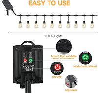 WALLSKY Plastic Solar Lichtslingers Buiten Waterdicht 2700K LED-lampen (15FT Polygon Warm Wit IP44 geclassificeerd) Valentijn