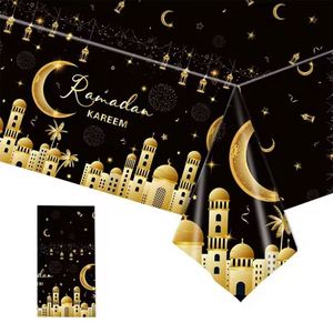 Microstar Ramadan <span class=keywords><strong>Mantel</strong></span> desechable Ramdan <span class=keywords><strong>Mantel</strong></span> Musulmán Cubierta de mesa de plástico Eid Mubarak Suministros para fiestas - Product Image 6