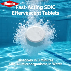 RHONDA 56% S D IC Comprimés de Dichloroisocyanurate de Sodium à Effervescence Rapide, Désinfectant pour Traitement de l'Eau des Piscines, Algicide - Product Image 1