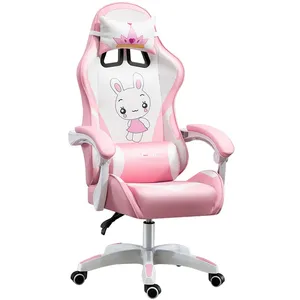 Silla ergonómica con reposapiés para videojuegos, asiento con diseño encantador de Sailor Moon, color rosa, novedad - Product Image 1