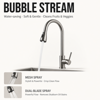 Robinet de cuisine moderne en acier inoxydable 304, flexible, à double fonction eau chaude et froide, avec douchette extractible