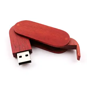 Boîte en bois rouge clé USB pliante LOGO gravé en bois clé USB 1GB 2GB 1TB 2.0 3.0