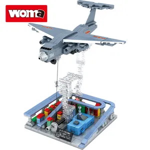 WOMA TOYS Tensional Integrity Sculpture Helicopter Y20 Heavy Transport aircraft plastic building blocks bricks jouet