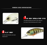 Vente en gros Leurre crankbait minnow 85mm 15g, leurre de pêche artificiel dur, action de nage réaliste, pour eau douce et achigan