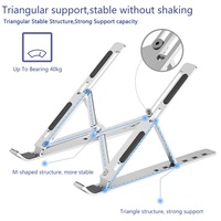 Support pour ordinateur portable convertible en alliage d'aluminium et plastique, MacBook Pro Air, ergonomique, pliable, réglable, ventilé, portable, pour la maison et le bureau