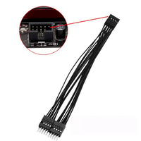 Adaptor Splitter USB2.0 9Pin Male to Female Angitu Front Panel HD 1 ke 2 Kabel Ekstensi USB 9Pin Male to Female