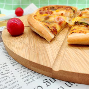 Tabla Redonda de Bambú para Servir y Cortar <span class=keywords><strong>Pizza</strong></span> - Product Image 3