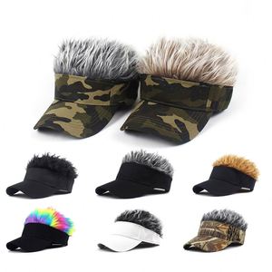 Fashion Hairpiece Sun Cap Snapback Sport Hip Hop Camouflage Leopard Dot Half <b>Wig</b> Baseball Caps <b>Men</b> Women 100% Cotton Summer - Product Image 2