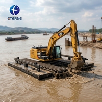 Excavatrice amphibie 42 tonnes ET LR500AMD, fournie par l'usine, excavatrice sur pontons à faible risque d'affondrement pour projets de dragage