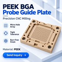 Produits en plastique personnalisés de haute qualité, usinage CNC de précision, plaque de guidage de sonde PEEK BGA avec réseau de micro-trous