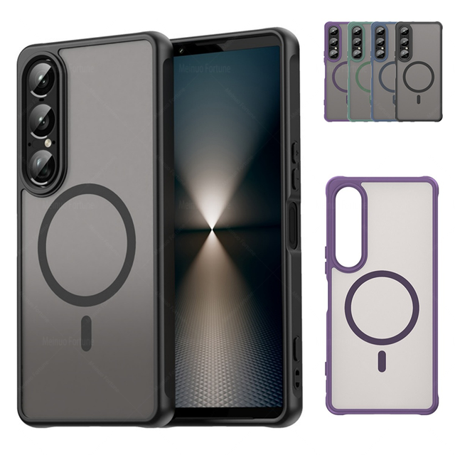 For Sony Xperia 1 VII 5G 2025 / 7 Gen Magnetic Case Slim Clear Matte PC Back Shockproof Protective Wireless Charging Cover