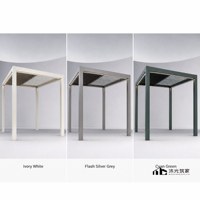 Pergola motorisée automatique imperméable en aluminium avec persiennes, finition thermolaquée, pour jardin, gazebo, pavillon, extérieur, tailles personnalisées