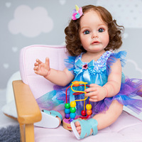 55cm Vollsilikon Lebensechte Babypuppe Kleinkind Suesue Wasserabweisend Lockiges Haar Kinder 4-6 Jahre Alt Einzelstück Direktversand