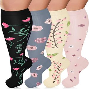 Chaussettes de Compression Grande Taille pour Femmes Hommes Varices Genou Soulagement de la Douleur Sportrs Bas Chaussettes de Compression Médicale - Product Image 1