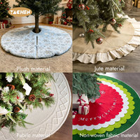 YACHEN - Decoración Navideña, Alfombra de Felpa con Diseño de Copos de Nieve, Base para Árbol de Navidad, Falda para Árbol de Navidad, Decoración para el Hogar