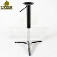 Pied de table réglable en hauteur à 3 branches en aluminium avec vérin à gaz pour tables de salle à manger, de bar, de café, de conférence et de réunion