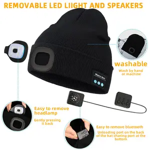 Unisex wiederauf ladbare LED leuchtende Beanie, warme Hüte, Helligkeit Kopf lampe, Strick mütze, Outdoor-Lauf, Wandern, Camping, Eis angeln