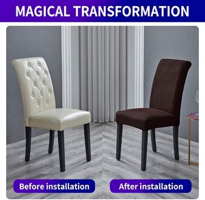 Housses de chaise extensibles en polyester et élasthanne jacquard respirant pour mariage, salle à manger, bureau, banquet - Product Image 4
