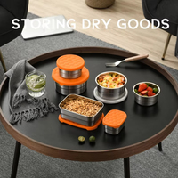 Boîte à lunch en acier inoxydable de haute qualité Récipient alimentaire étanche réutilisable avec couvercles en silicone Passe au lave-vaisselle