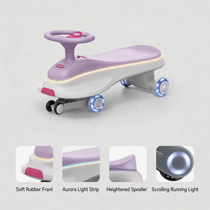 Arolo Electric <strong>Wiggle</strong> <strong>Car</strong> for Kids Dual Mode Rechargeable Swing Ride on Toy 360&deg; Rotation LED Wheels Music Anti-Tip Swing <strong>Car</strong> - Product Image 4