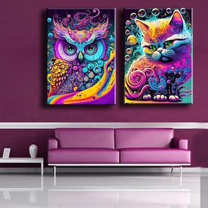 Pittura a diamante con trapani speciali AB cristallo Glow-in-the-Dark pietra AI generato colorato gufo animale farfalla Art asp2768 - Product Image 2