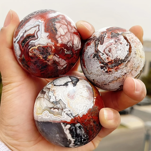 Quả cầu mã não Mexico tự nhiên kiểu Bohemian - Quả cầu mã não Mexico chính hãng được đánh bóng, lý tưởng để trang trí nhà cửa & làm đồ trang sức tự chế - Product Image 3