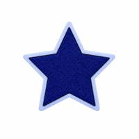 Patch brodé 3D personnalisé avec logo, patch en chenille en forme d'étoile à thermocoller pour sac à dos