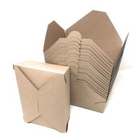 Boîtes à lunch rectangulaires en kraft biodégradables de luxe personnalisées, 500 pièces, pour restaurants de restauration rapide, un carton