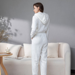 Peluche bianco colore latte ragazze pigiameria di seta pigiama camicie da notte - Product Image 5