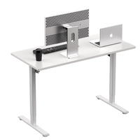 Bureau assis-debout électrique en métal durable, moteur unique, design ergonomique, fonction pivotante moderne, capacité de charge de 70 kg pour le bureau à domicile