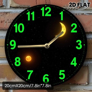 Horloge murale ronde en bois et acrylique 2D, design artistique moderne et décoratif pour la maison, salon et chambre à coucher - Product Image 5