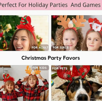 Ensemble de serre-têtes et lunettes de Noël, accessoires de fête de Noël, accessoires de photomaton de Noël pour enfants et adultes, cadeaux de fête de fin d'année