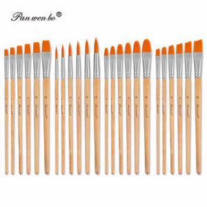 Panwenbo 6Pcs Nghệ Sĩ Sơn Bàn Chải Thiết Lập Hình Dạng Khác Nhau Vòng Và Phẳng Nylon Bàn Chải Cho Acrylic Dầu Màu Nước Gỗ Xử Lý - Product Image 1