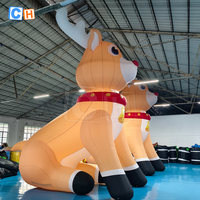 Renne de Noël gonflable géant de 6 m, grand modèle de renne de dessin animé pour la décoration de festival