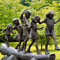 Sculptures en bronze extérieures, statues de figure de jardin, figures en bronze de fonte d'art-thème, sculptures de parc