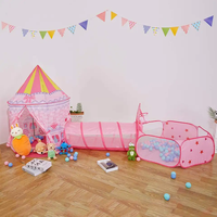Ensemble de 3 tentes de jeu pour filles, château de conte de fées, tunnel de ramper, château de princesse, jouet