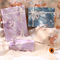 Écharpe en cachemire, écharpe en soie, emballage avec motif de pivoine de style chinois, boîte cadeau, coffret cadeau luxueux et rétro
