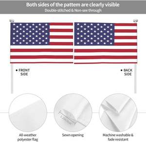 Индивидуальные двусторонние прямоугольные автомобильные флаги из полиэстера с вашим изображением/логотипом/текстом, мини-американский флаг для улицы - Product Image 4