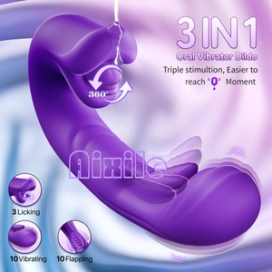 Vibrateur pour femmes, jouet sexuel pour adultes, vibromasseur langue avec 5 modes <span class=keywords><strong>de</strong></span> vibration et 10 modes <span class=keywords><strong>de</strong></span> stimulation, pour stimulation clitoridienne, anale et du point G. - Product Image 2