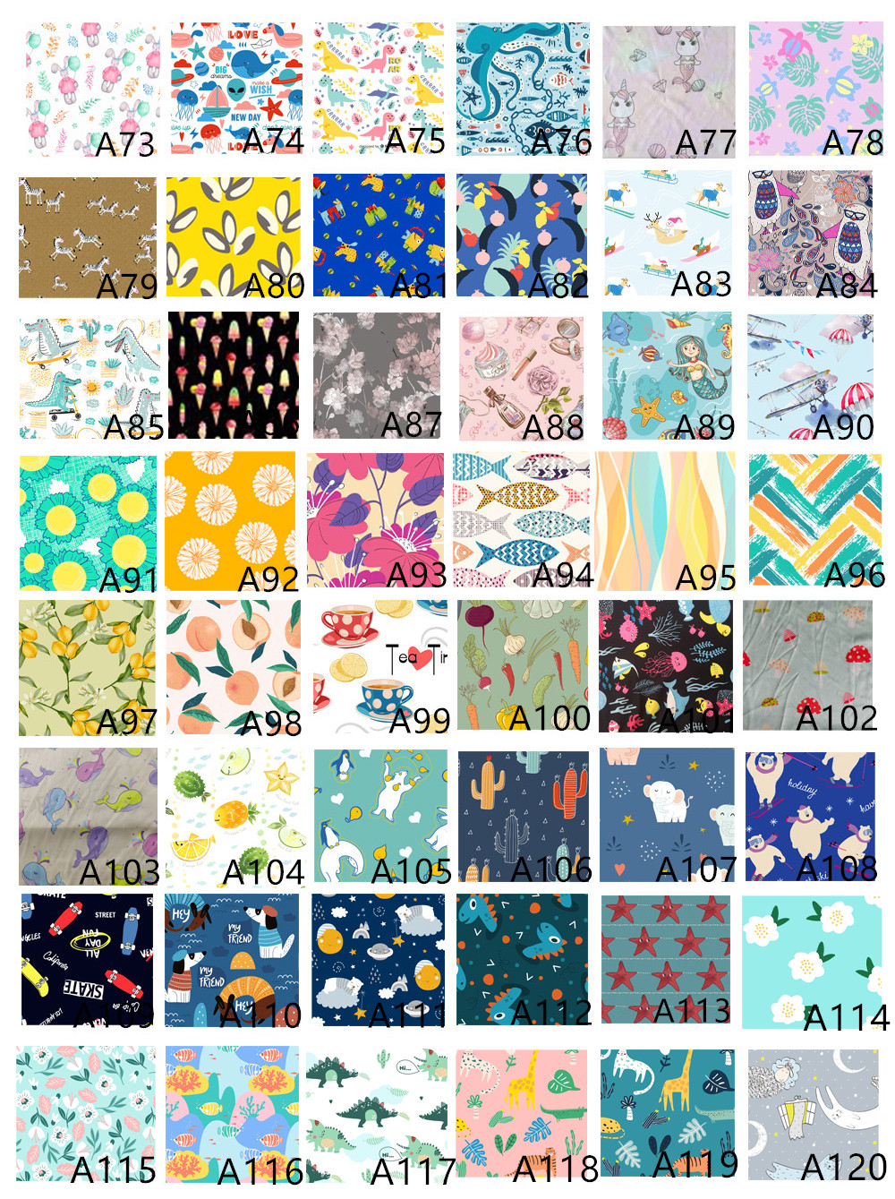 solid colors and printed patterns