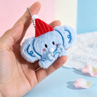 Porte-clés broche pendentif en peluche éléphant super mignon de dessin animé pour sac