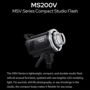 Godox-MS200V MS200-V Flash da Studio LED 200W Luce LED 2.4G GN53 5600K CCT con Lampada Modellante LED Attacco Bowens Stabilità di Alimentazione - Product Image 5