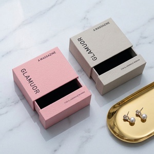 Biodegradable Custom Printed Jewelry Box Packaging Drawer Box for Luxury Gift Earrings <b>Rings</b> Valentine's Day Gift <b>Boxes</b> - Product Image 1