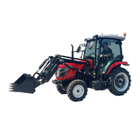 Tracteur agricole à roues 4x4 puissant de 100 CV avec cabine climatisée, forte pression hydraulique, levage élevé pour les travaux de jardinage et agricoles