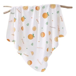 Couverture d'emmaillotage pour bébé en pur coton certifié, serviette de bain, à rayures animales, pour nouveau-né, fine - Product Image 1