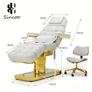 2026 Trending Luxury Custom Colors Curved Velvet Beauty Facial <b>Bed</b> 3 Motor Electric Spa Massage Lash <b>Bed</b> - Product Image 5