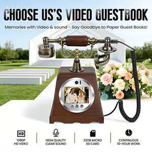 Retro Video <strong>Guest</strong> <strong>Book</strong> , Corded Phone <strong>with</strong> <strong>Photo</strong> Function , New Arrival <strong>Wedding</strong> <strong>Guest</strong> Video Message &amp; Blessing Recorder - Product Image 1